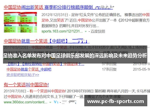 足协准入名单发布对中国足球俱乐部发展的深远影响及未来趋势分析